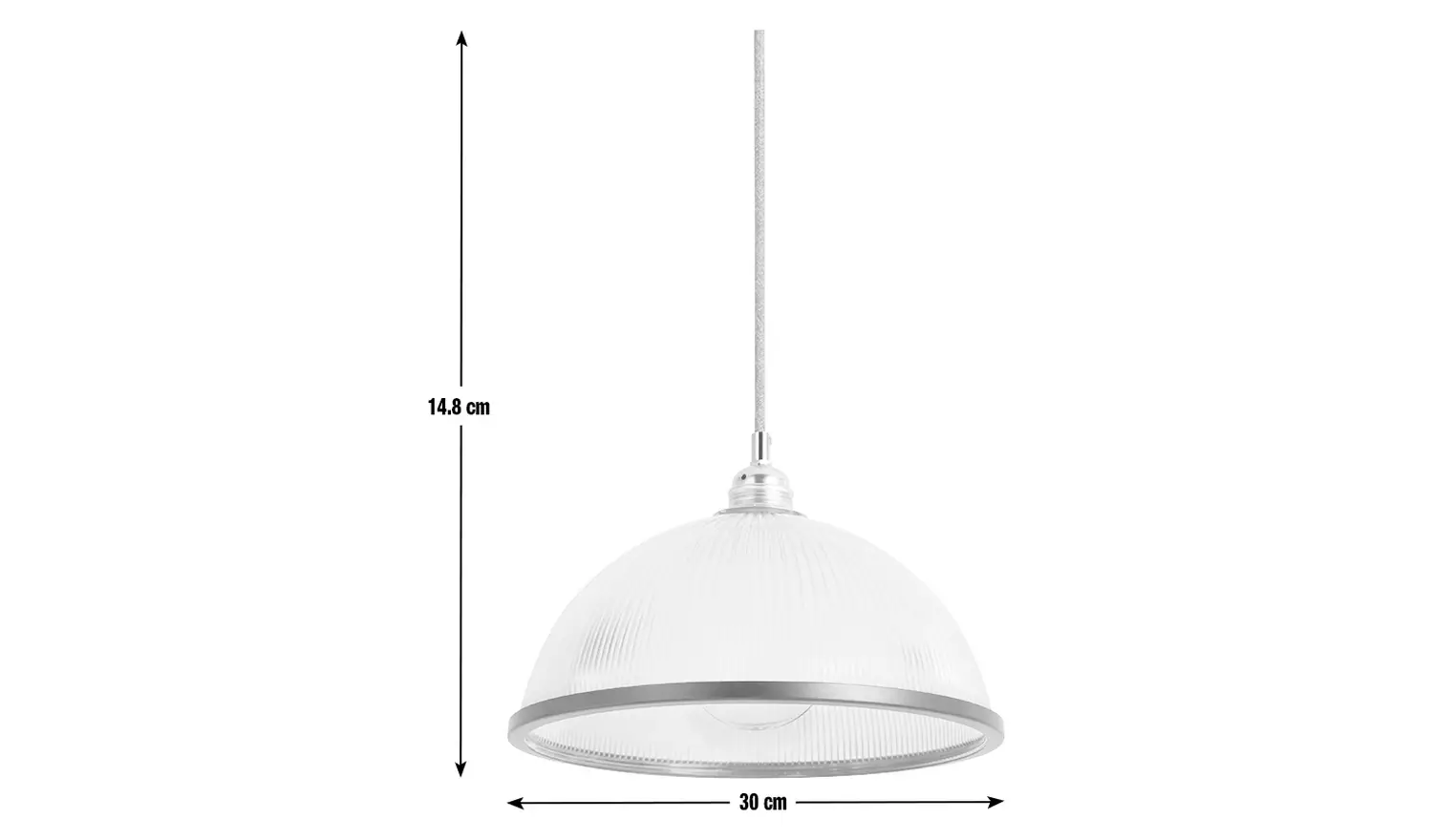 Habitat Eumee Clear Glass Easy Fit Pendant Shade - 30cm