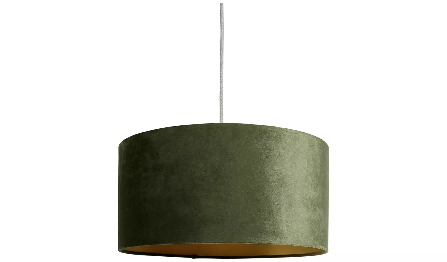 Habitat Green & Gold Velvet Easy Fit Drum Lampshade - 40cm