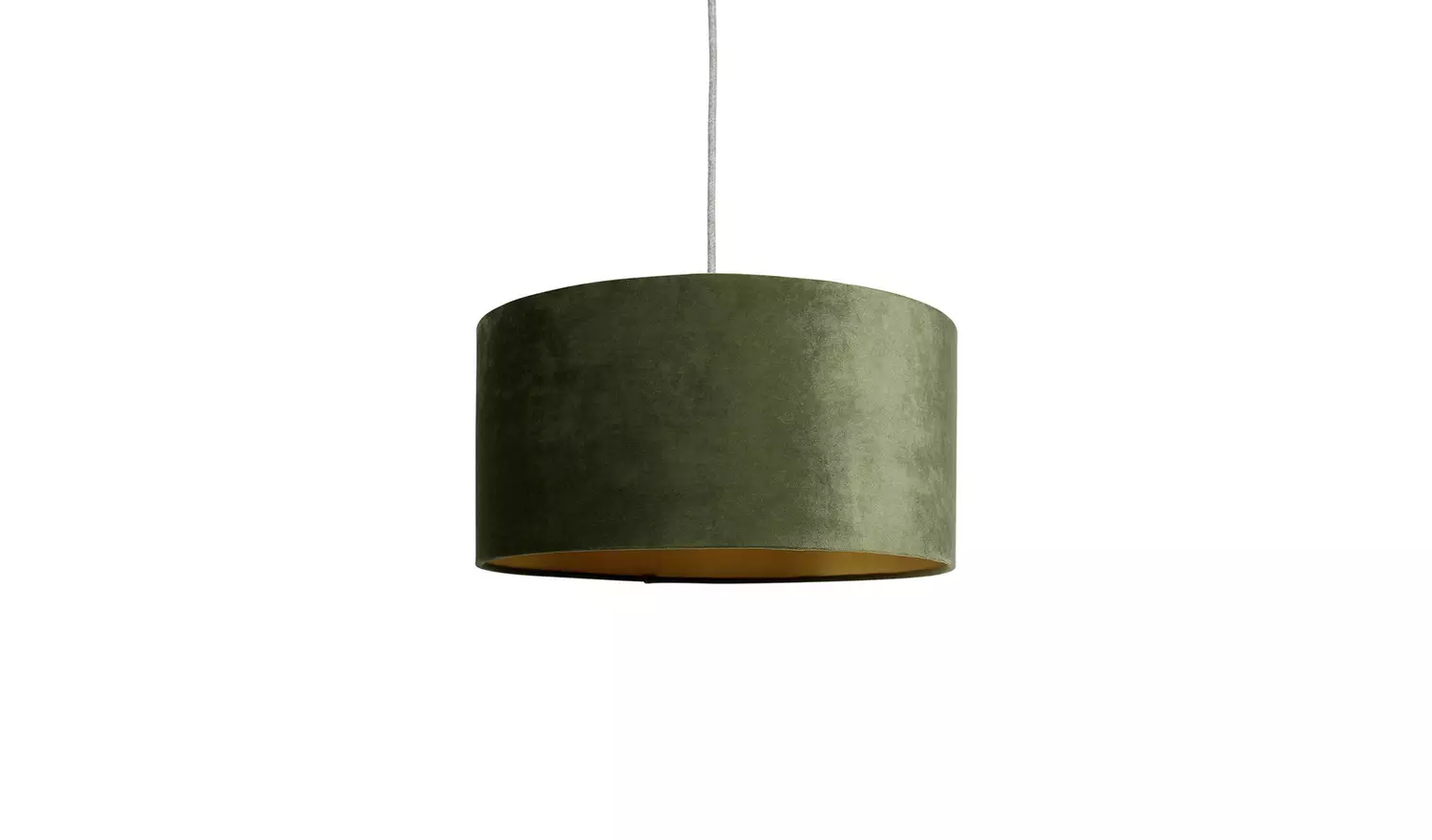 Habitat Green & Gold Velvet Easy Fit Drum Lampshade - 40cm