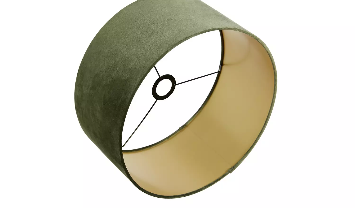 Habitat Green & Gold Velvet Easy Fit Drum Lampshade - 40cm