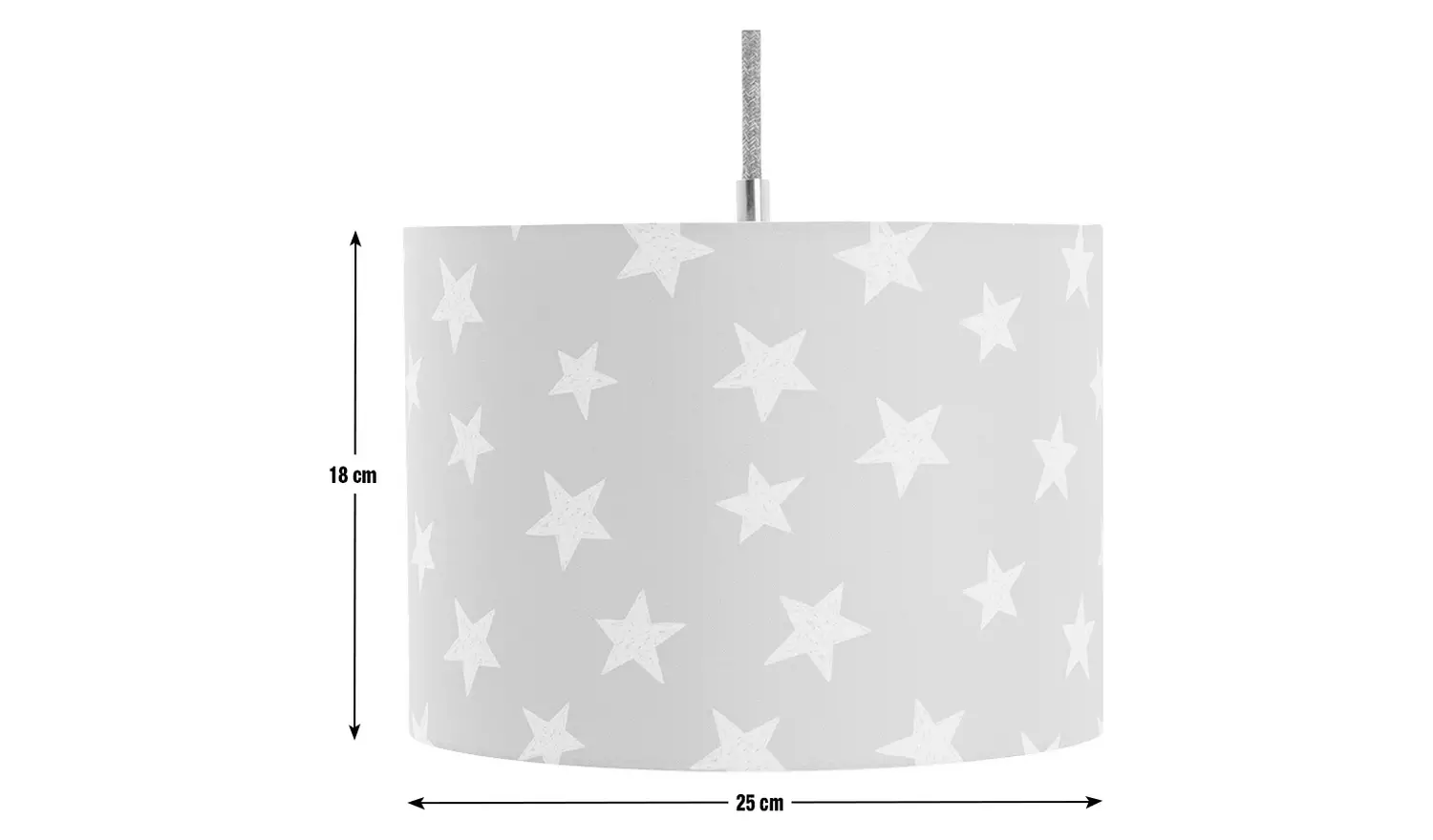 Argos Home Little Star Print Drum Lamp Shade - Grey