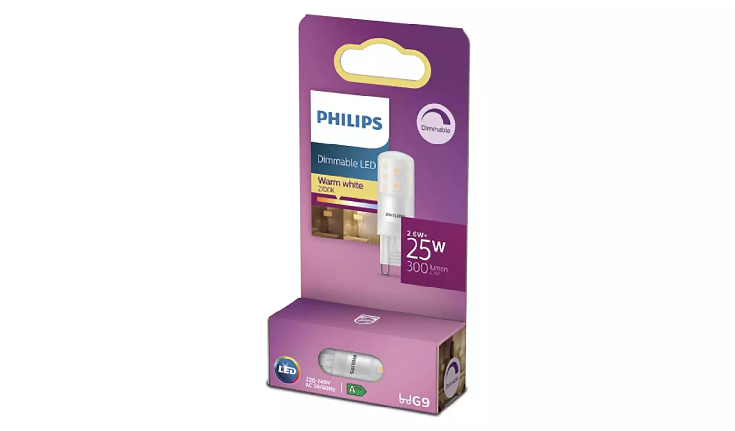 Philips 2.6W LED G9 Dimmable Light Bulb