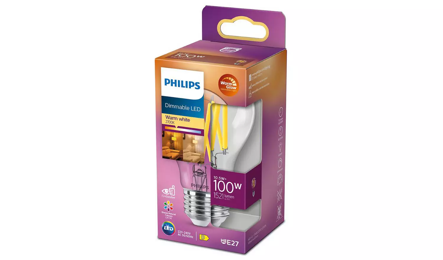 Philips 10.5W LED ES Dimmable Light Bulb