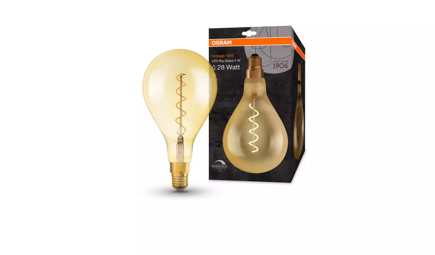 Osram 28W ES LED A160 Vintage Gold Light Bulb