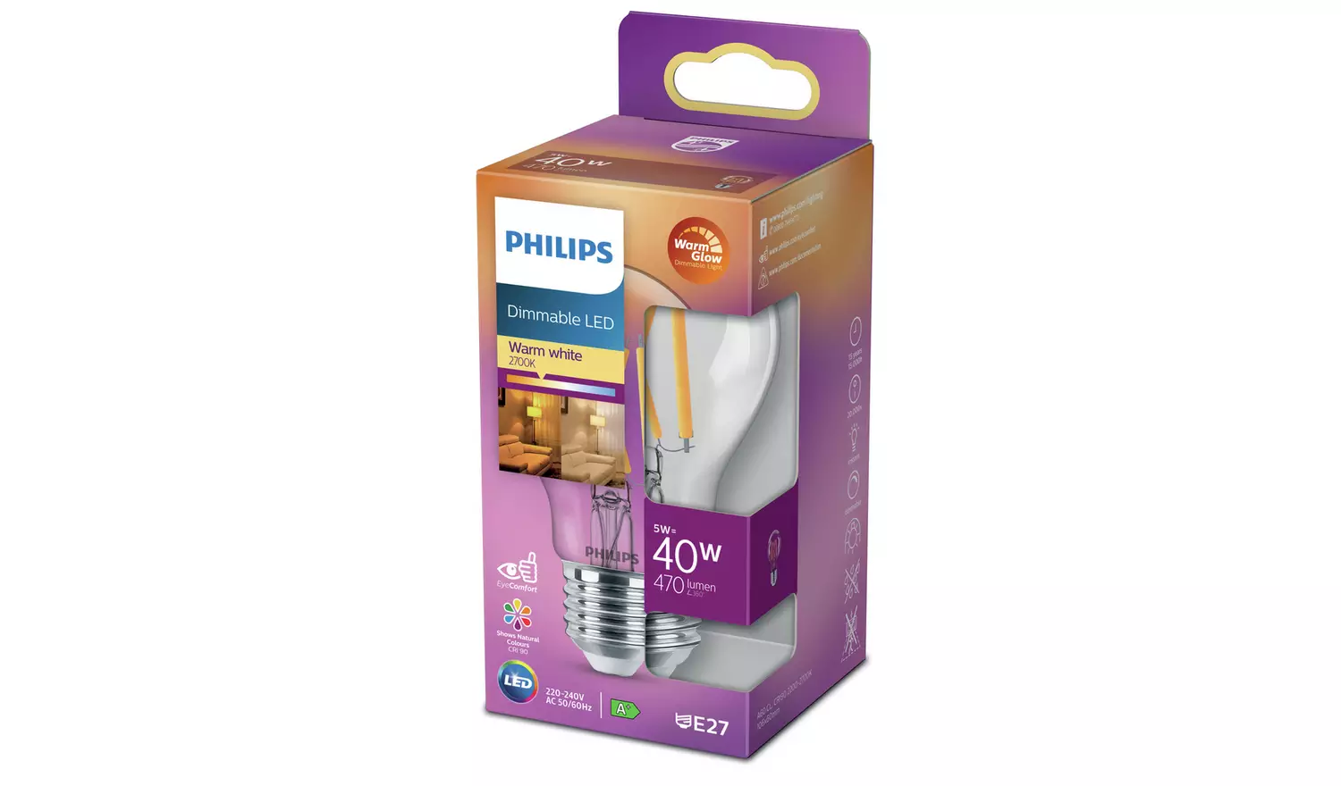 Philips 5W LED ES Dimmable Light Bulb