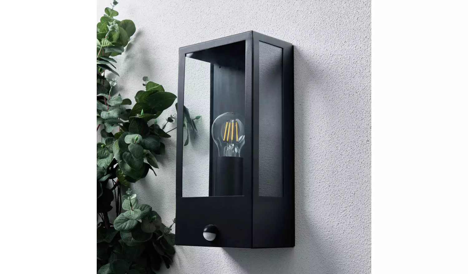 Zink COVE IP44 Black Outdoor Wall Box Lantern