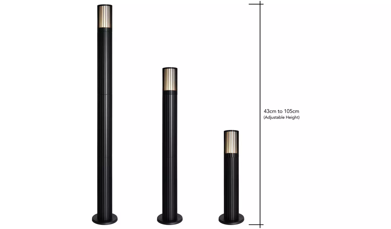 Zink IVY IP44 Black Adjustable Outdoor Post Light