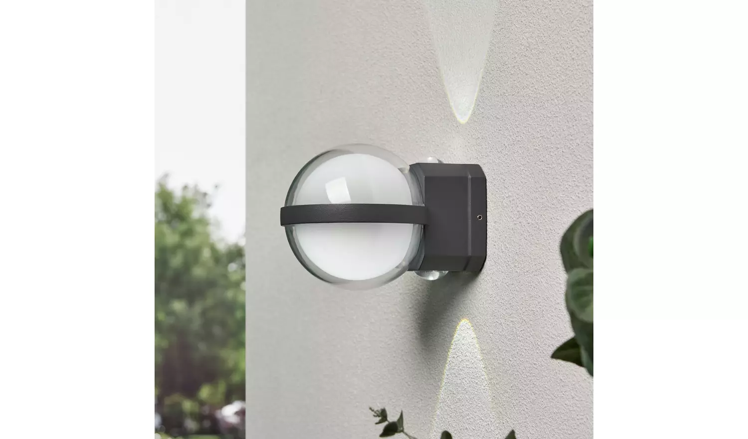 Zink ORB IP54 Anthracite LED Outdoor Globe Wall Light