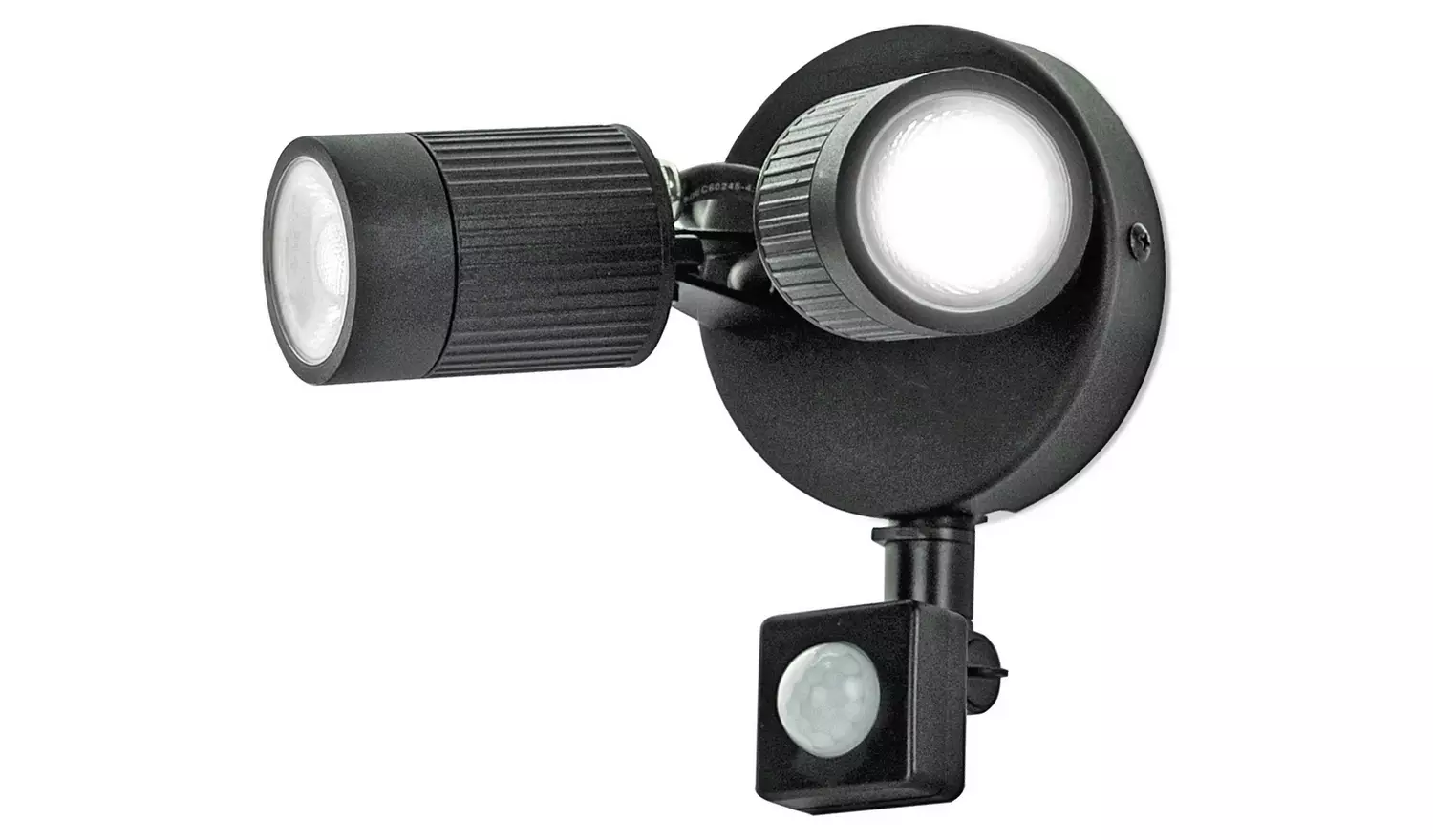 Luceco Twin Black PIR Spotlights