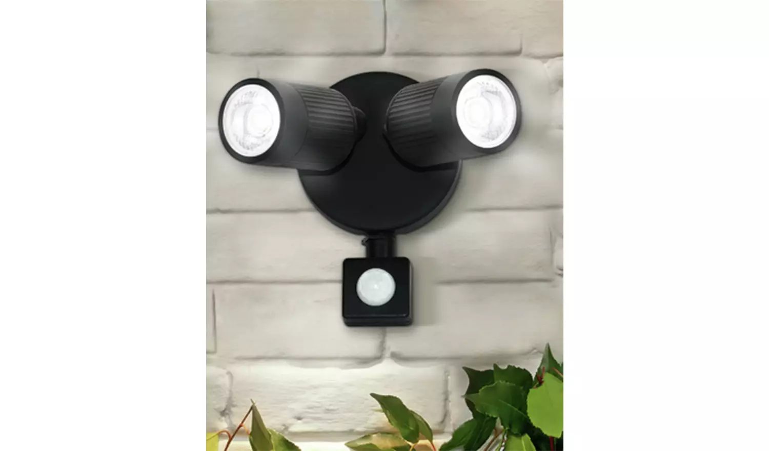Luceco Twin Black PIR Spotlights