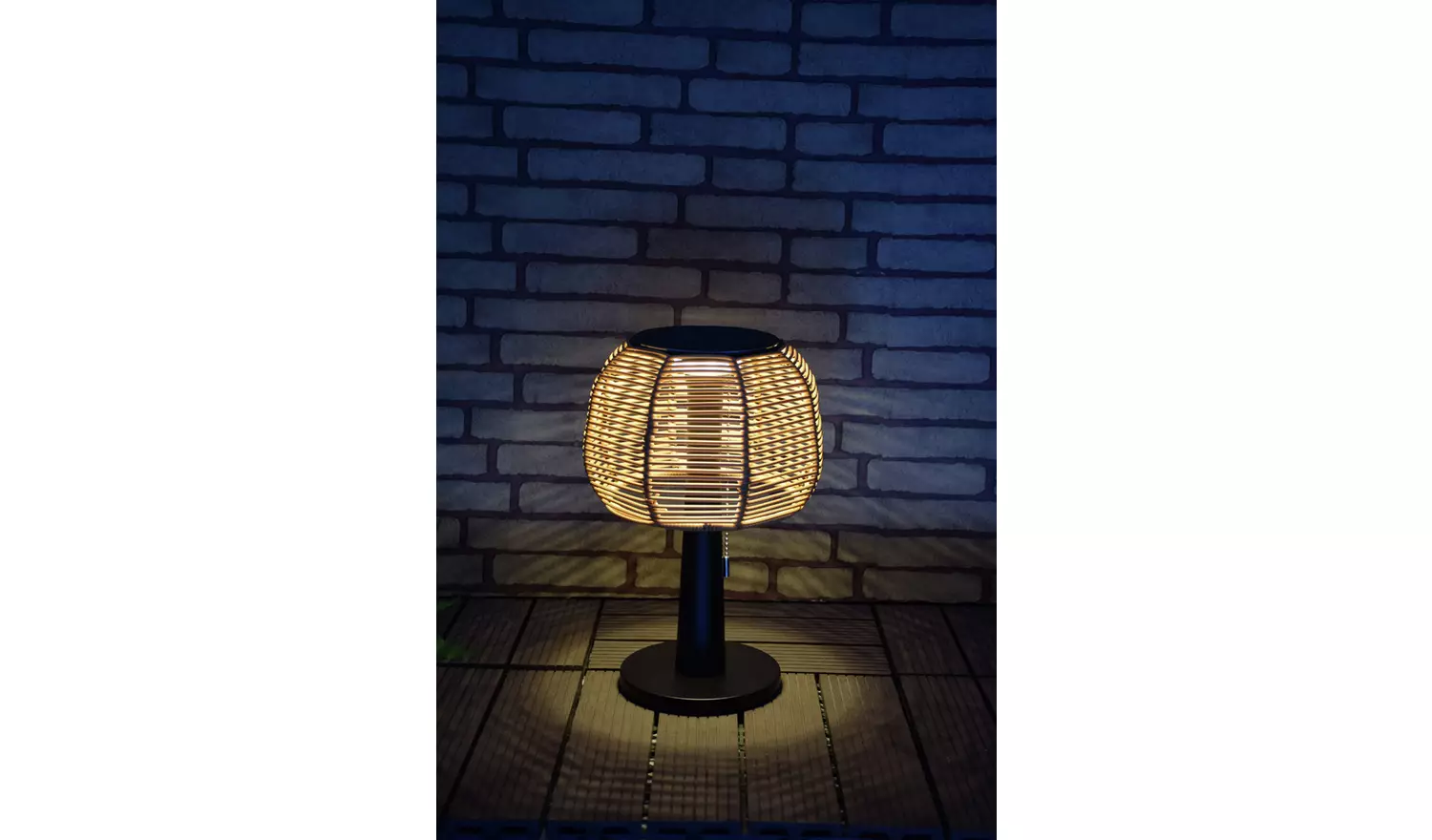 Habitat Warm White Solar Rattan Effect Table Lamp