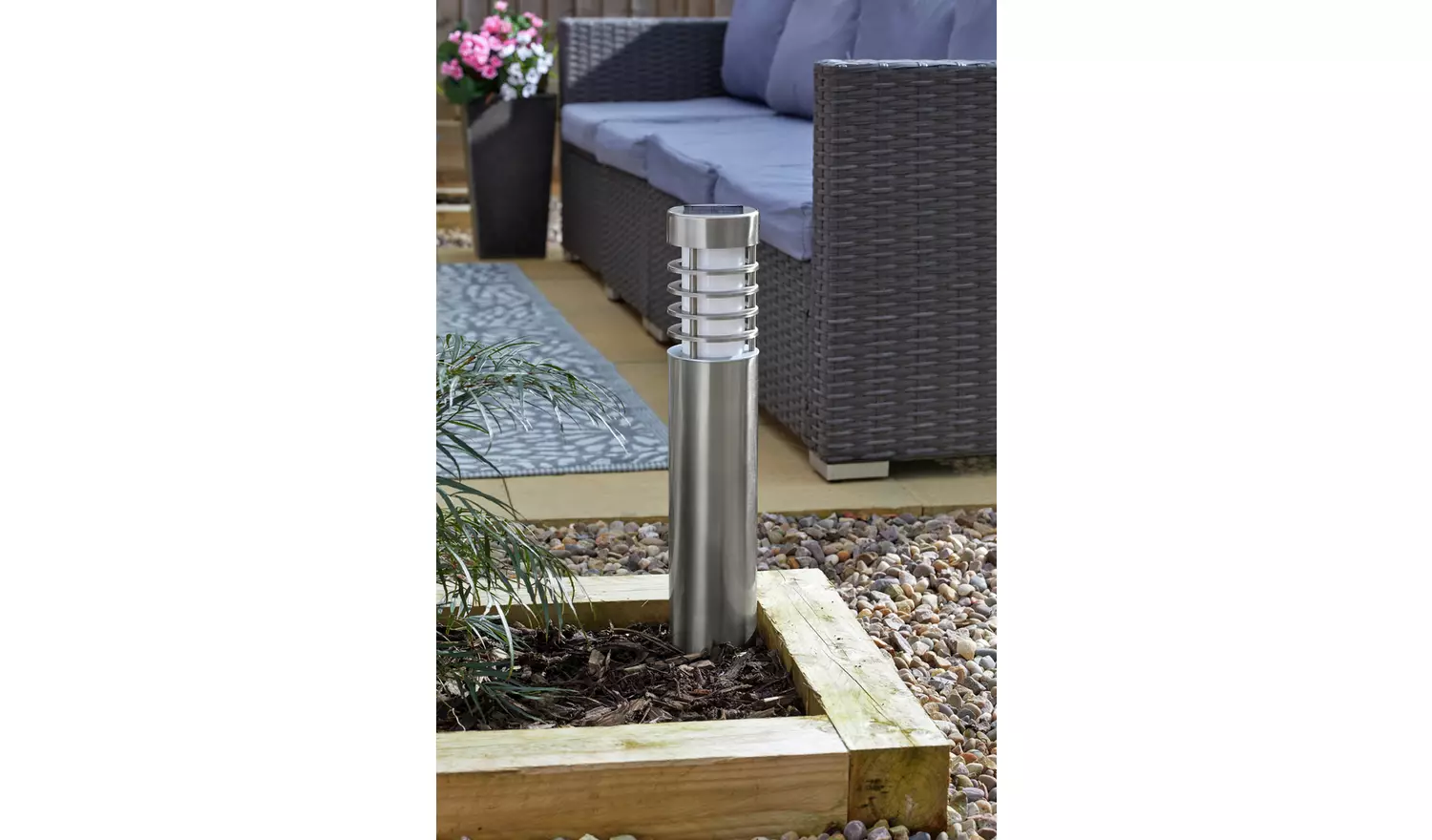 Smart Solar White Solar Bollard Lights - Set of 2