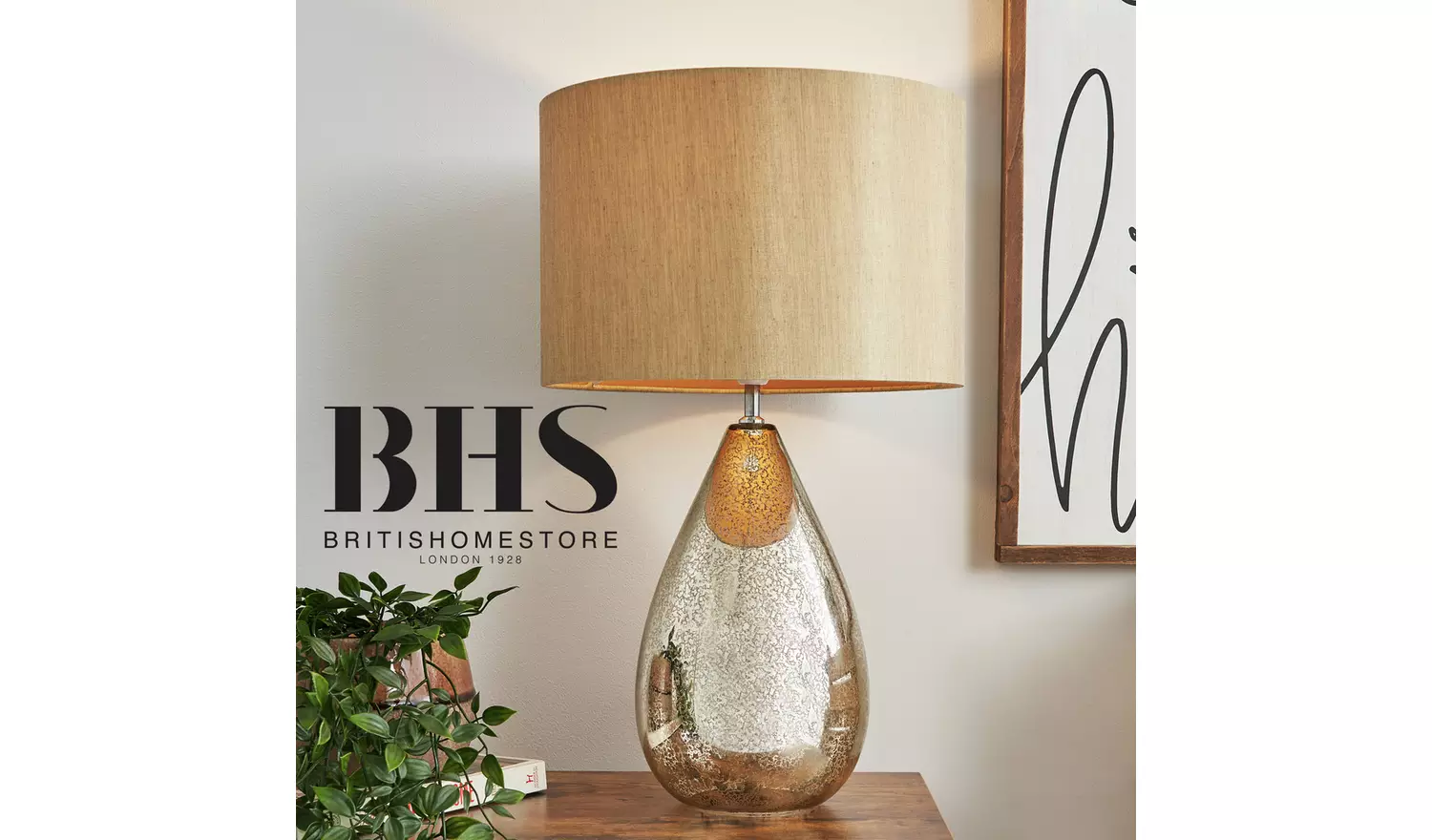 BHS Rowe Table Lamp - Gold