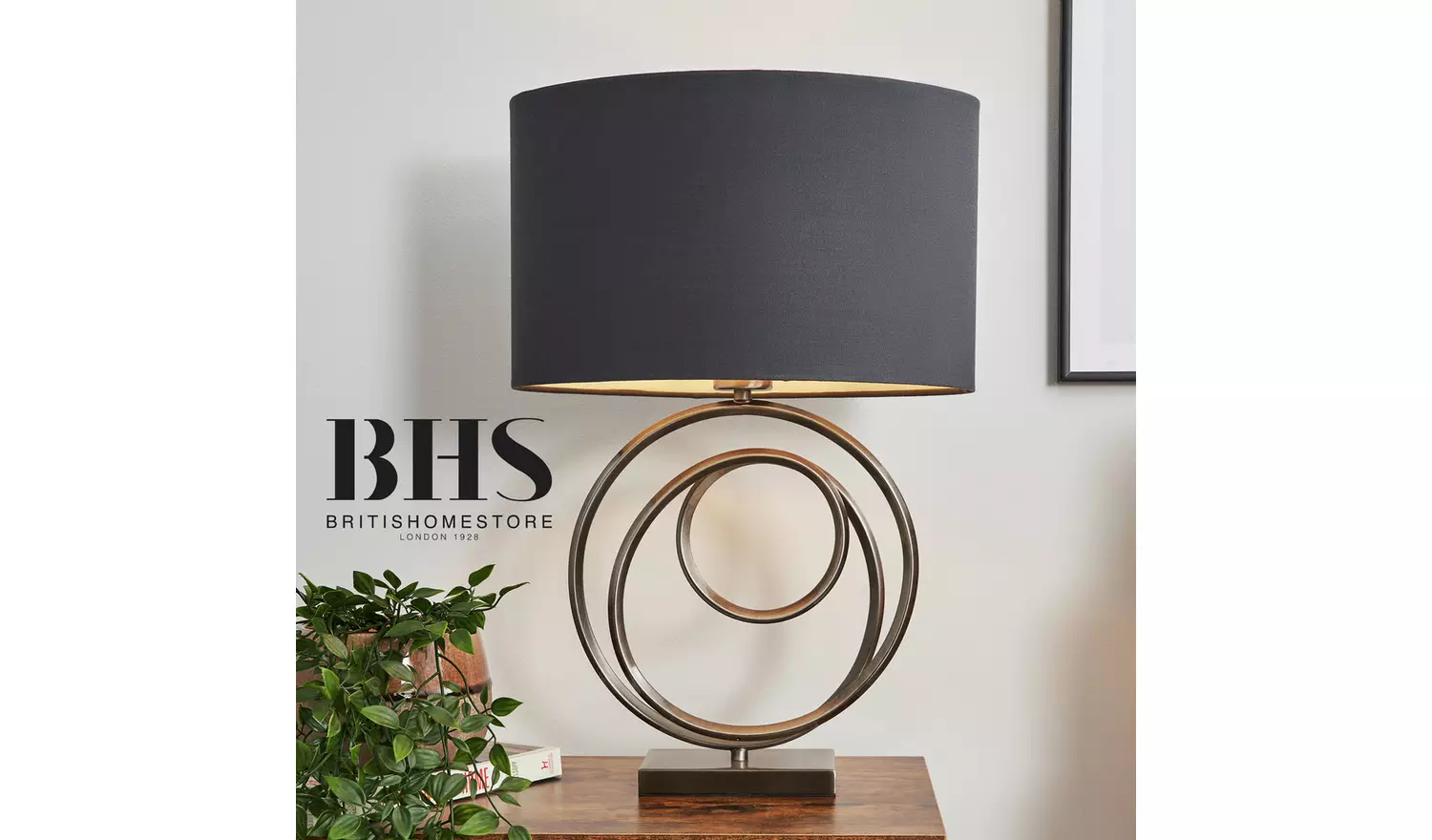 BHS Helix Table Lamp - Silver