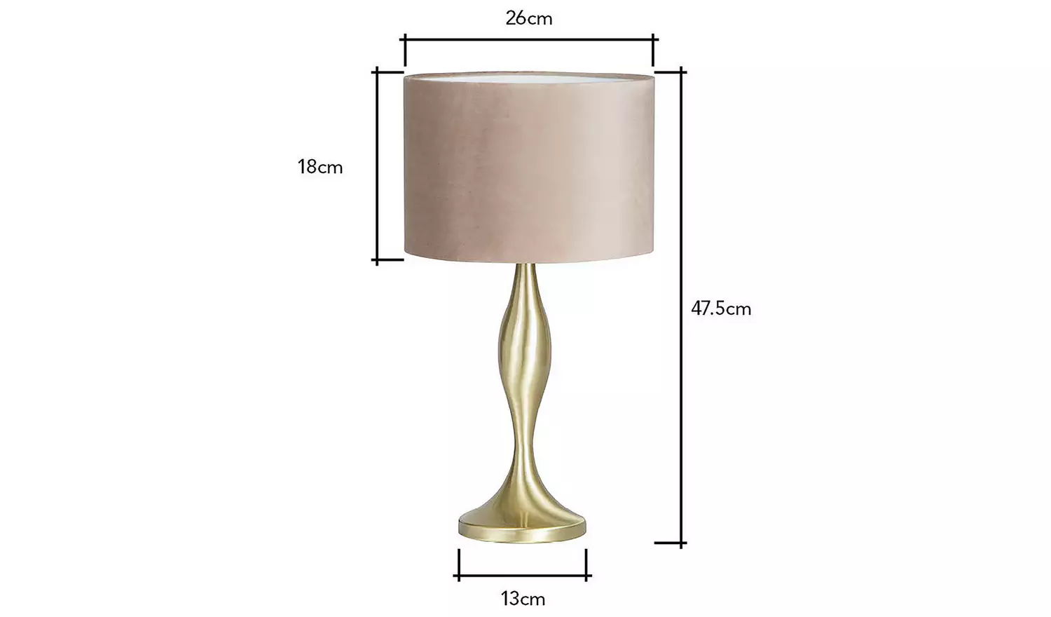 BHS Martha Large Spun Metal Table Lamp - Gold