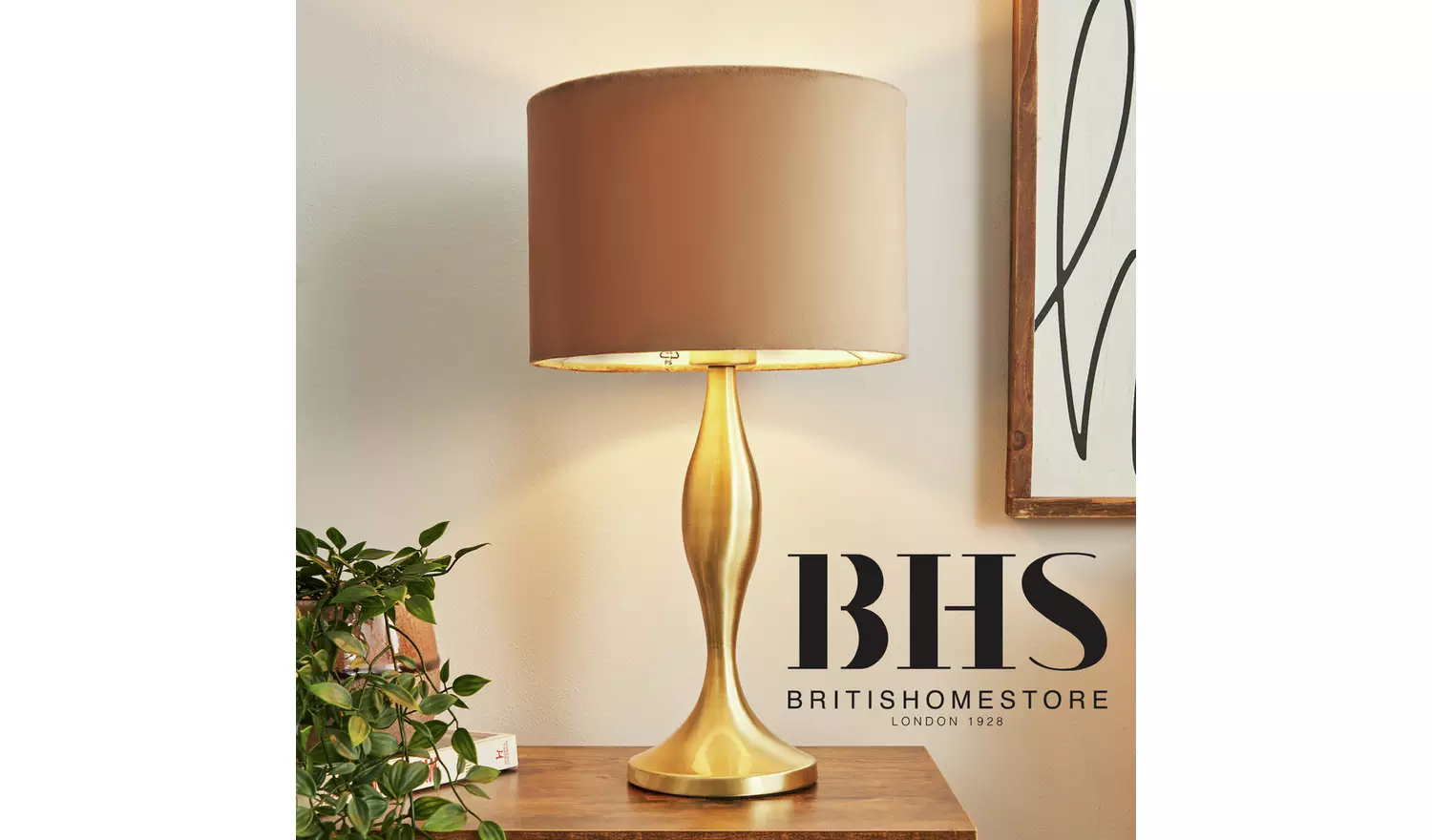 BHS Martha Large Spun Metal Table Lamp - Gold