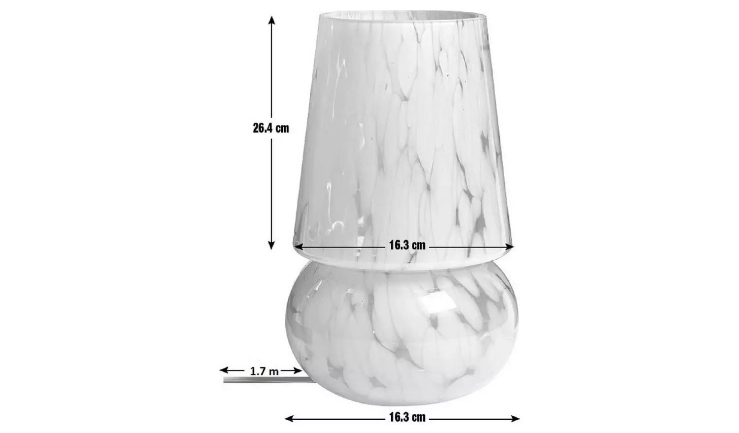 Habitat Rahnn Confetti Glass Table Lamp - White