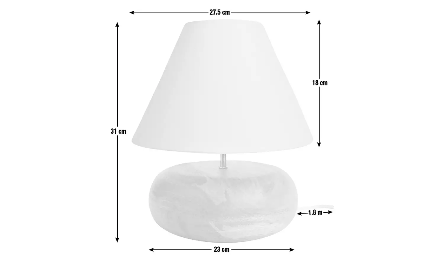 Habitat Pebble Mango Wood Table Lamp - Natural and White