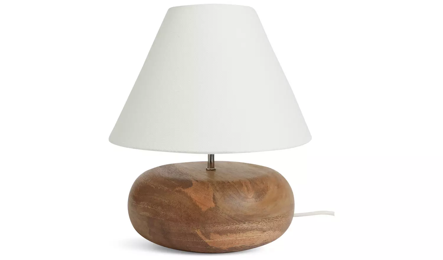 Habitat Pebble Mango Wood Table Lamp - Natural and White