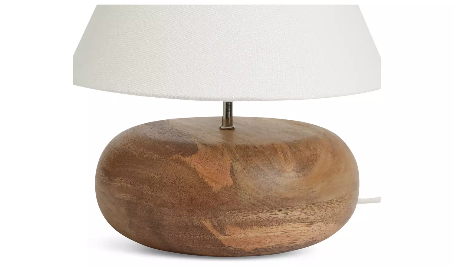 Habitat Pebble Mango Wood Table Lamp - Natural and White