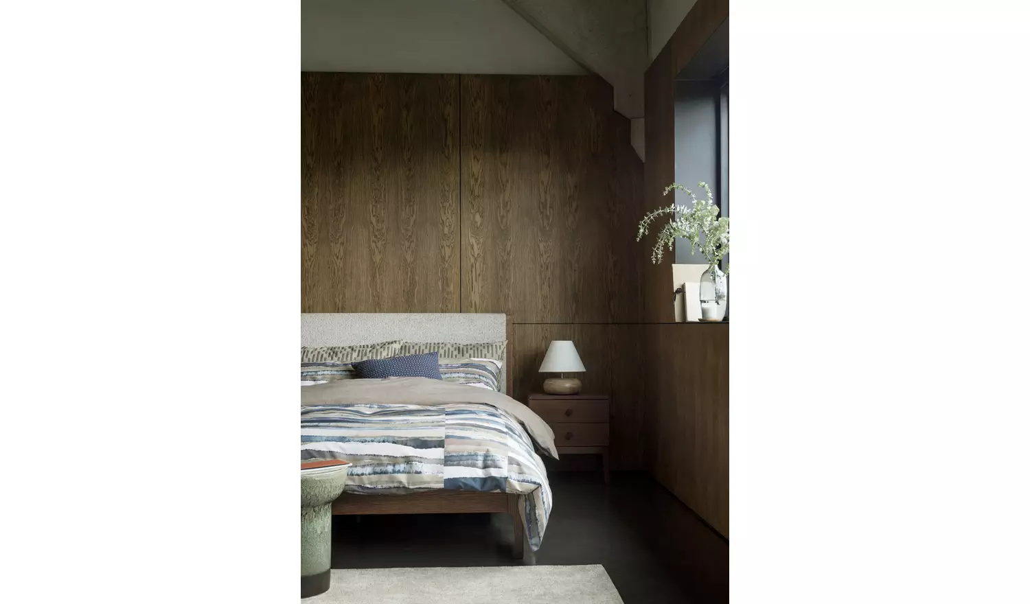 Habitat Pebble Mango Wood Table Lamp - Natural and White