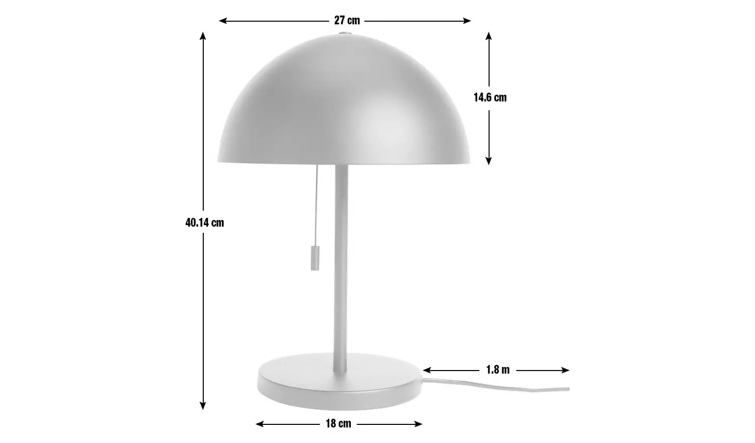 Habitat Mushroom 40cm Metal Table Lamp - Black