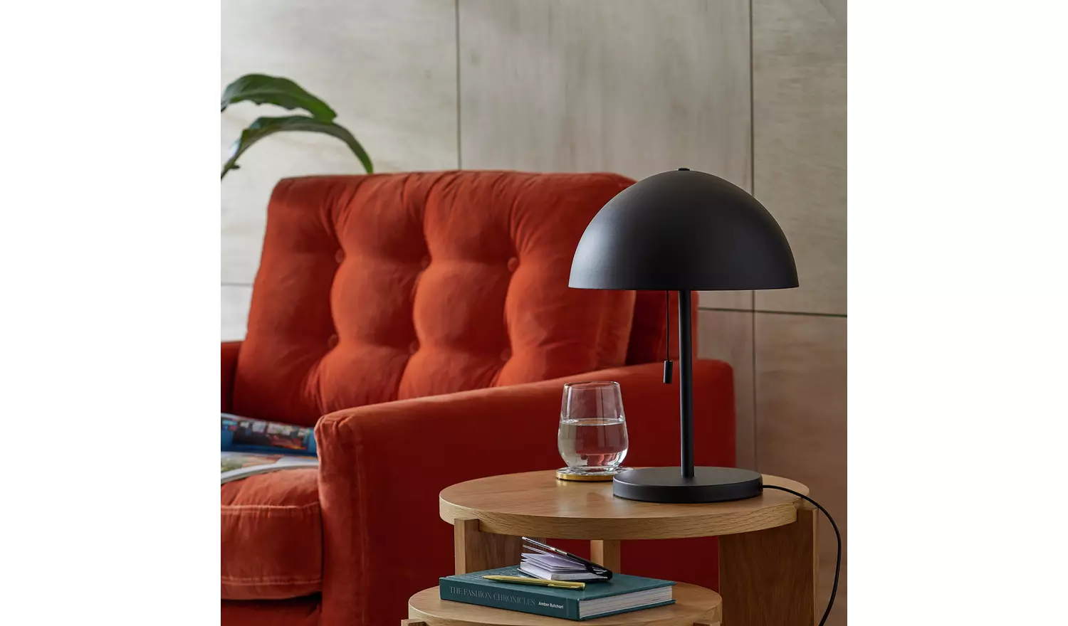 Habitat Mushroom 40cm Metal Table Lamp - Black