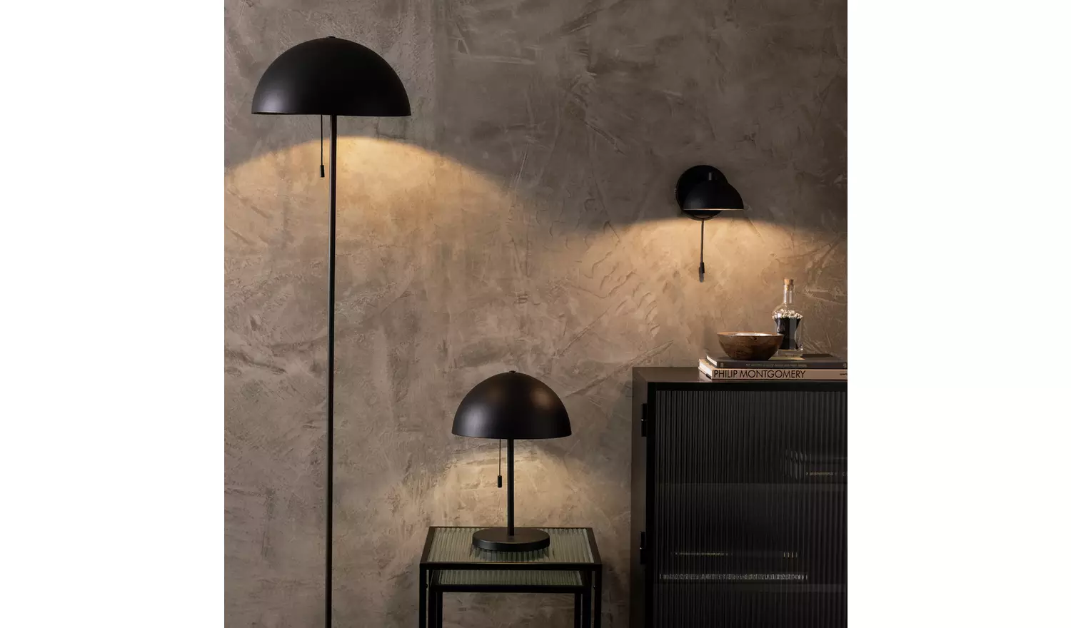 Habitat Mushroom 40cm Metal Table Lamp - Black