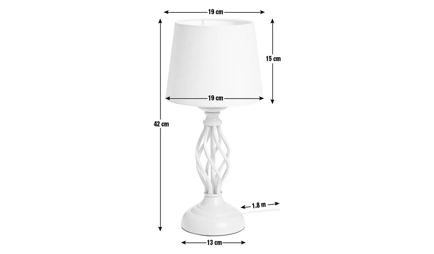 Argos Home Twist 42cm Metal Table Lamp - Cream