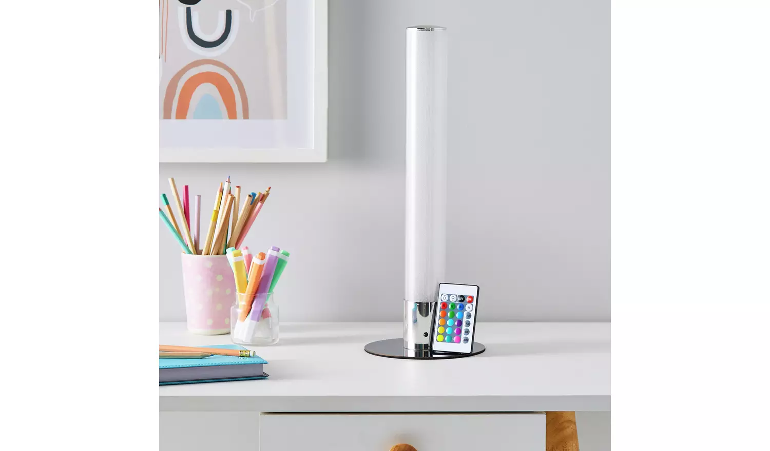 Glow Kids Shimmer LED Cylinder Table Lamp - Multicoloured