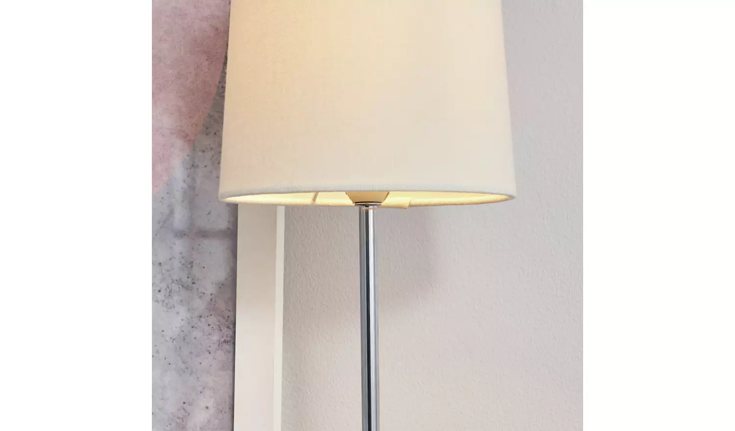 BHS Louisa Steel Touch Table Lamp - Chrome