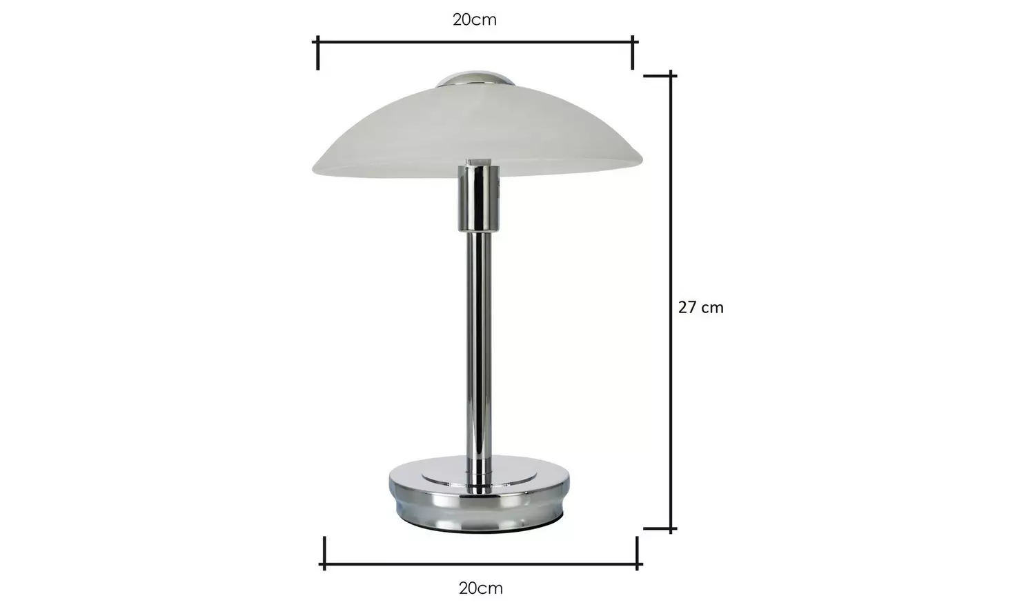 BHS Aria Alabaster Satin Nickel Touch Table Lamp - Silver