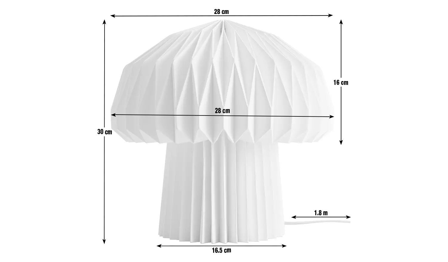 Habitat Origami Paper Table Lamp - White