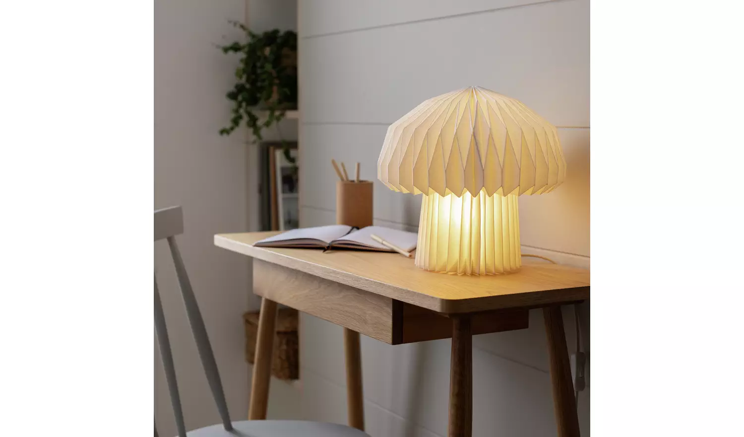 Habitat Origami Paper Table Lamp - White
