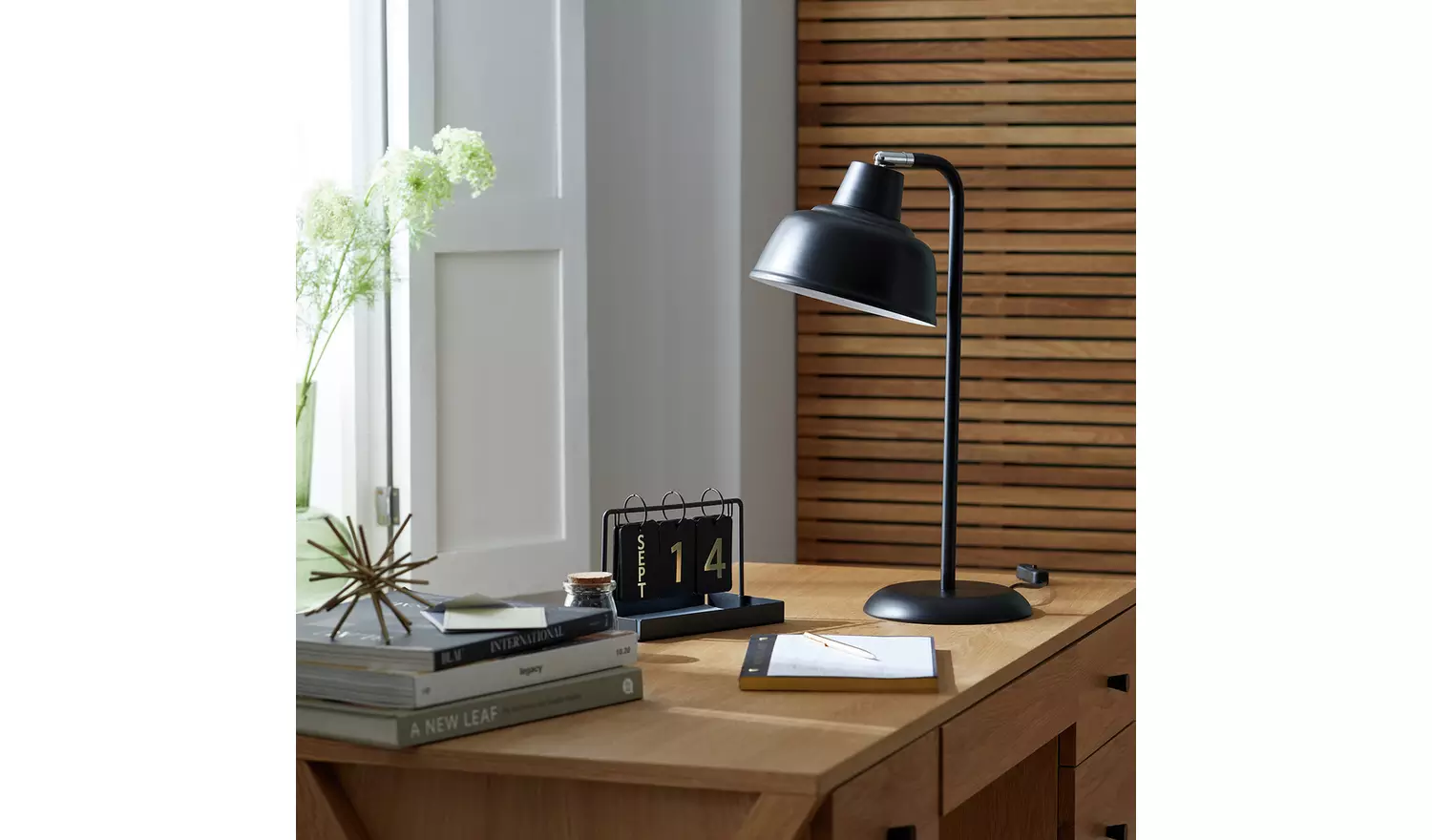 Habitat Benson Metal Table Lamp - Matt Black