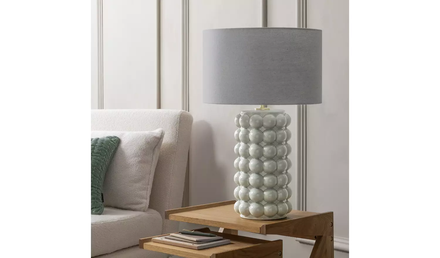 Habitat Bobble 61cm Ceramic Table Lamp - Grey