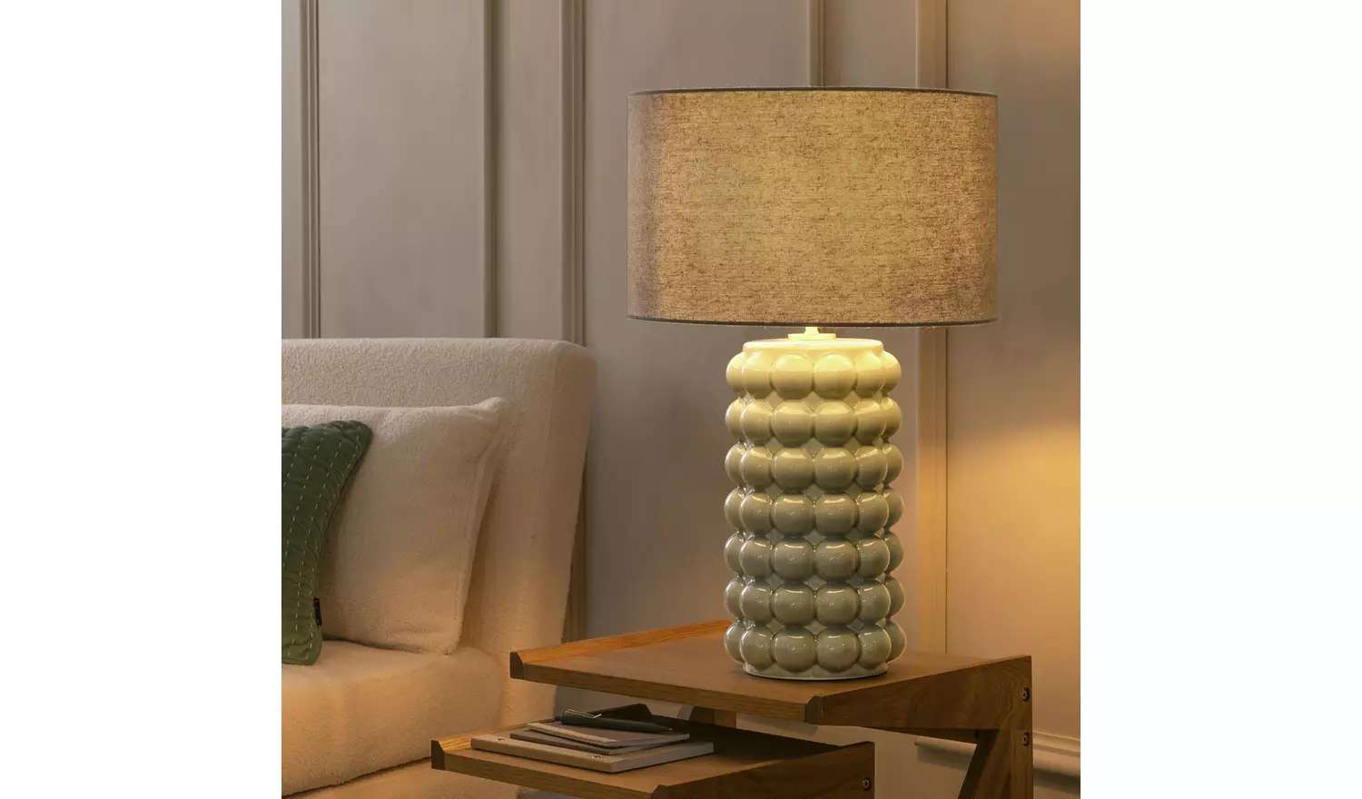 Habitat Bobble 61cm Ceramic Table Lamp - Grey