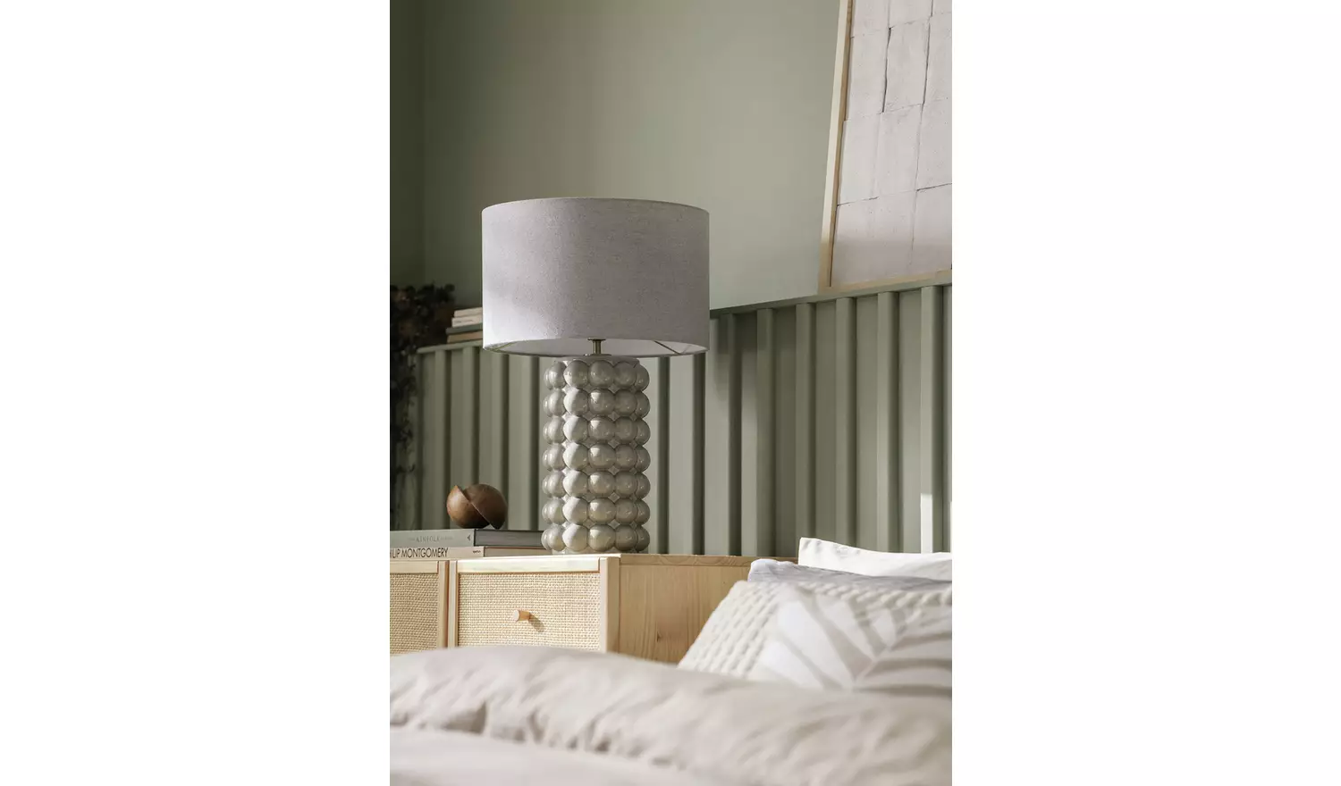 Habitat Bobble 61cm Ceramic Table Lamp - Grey