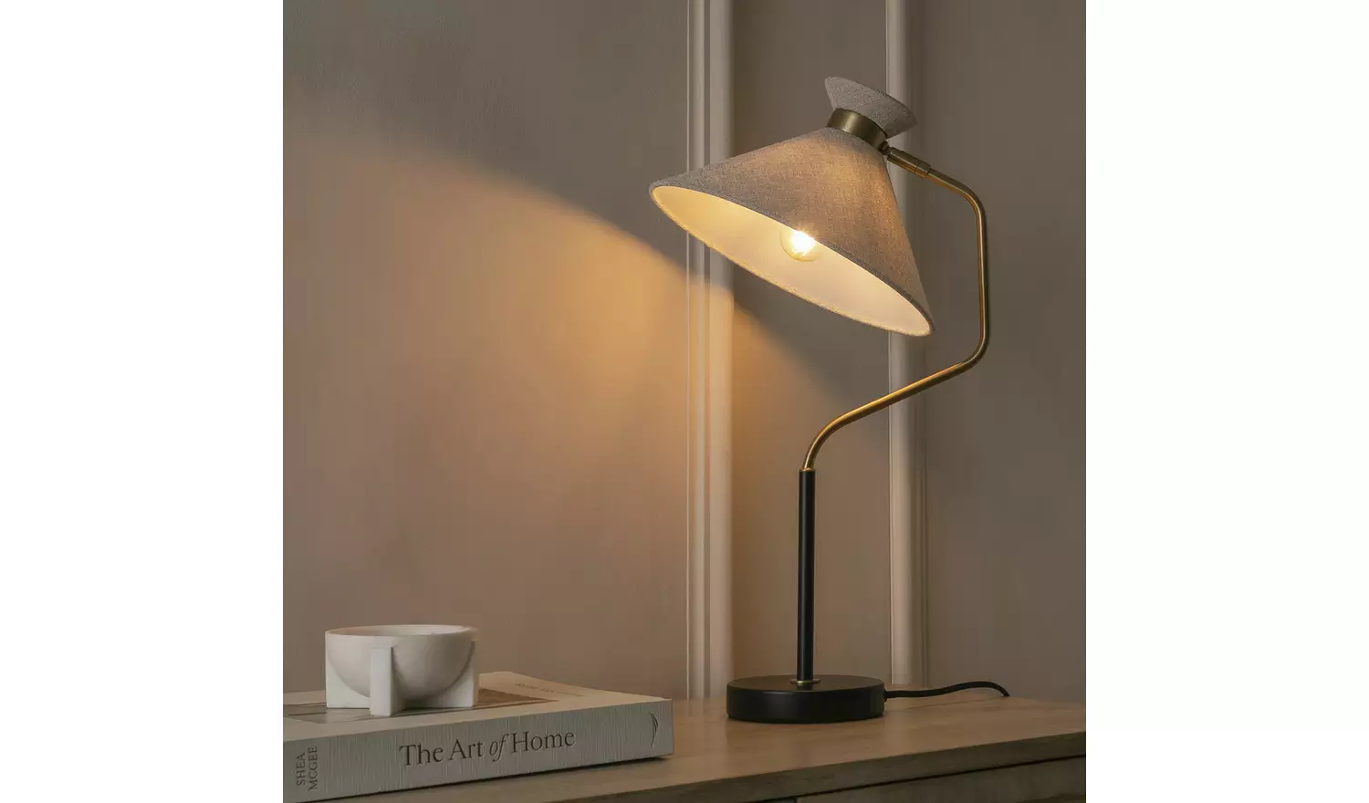 Habitat Bent 52cm Metal Table Lamp - Black