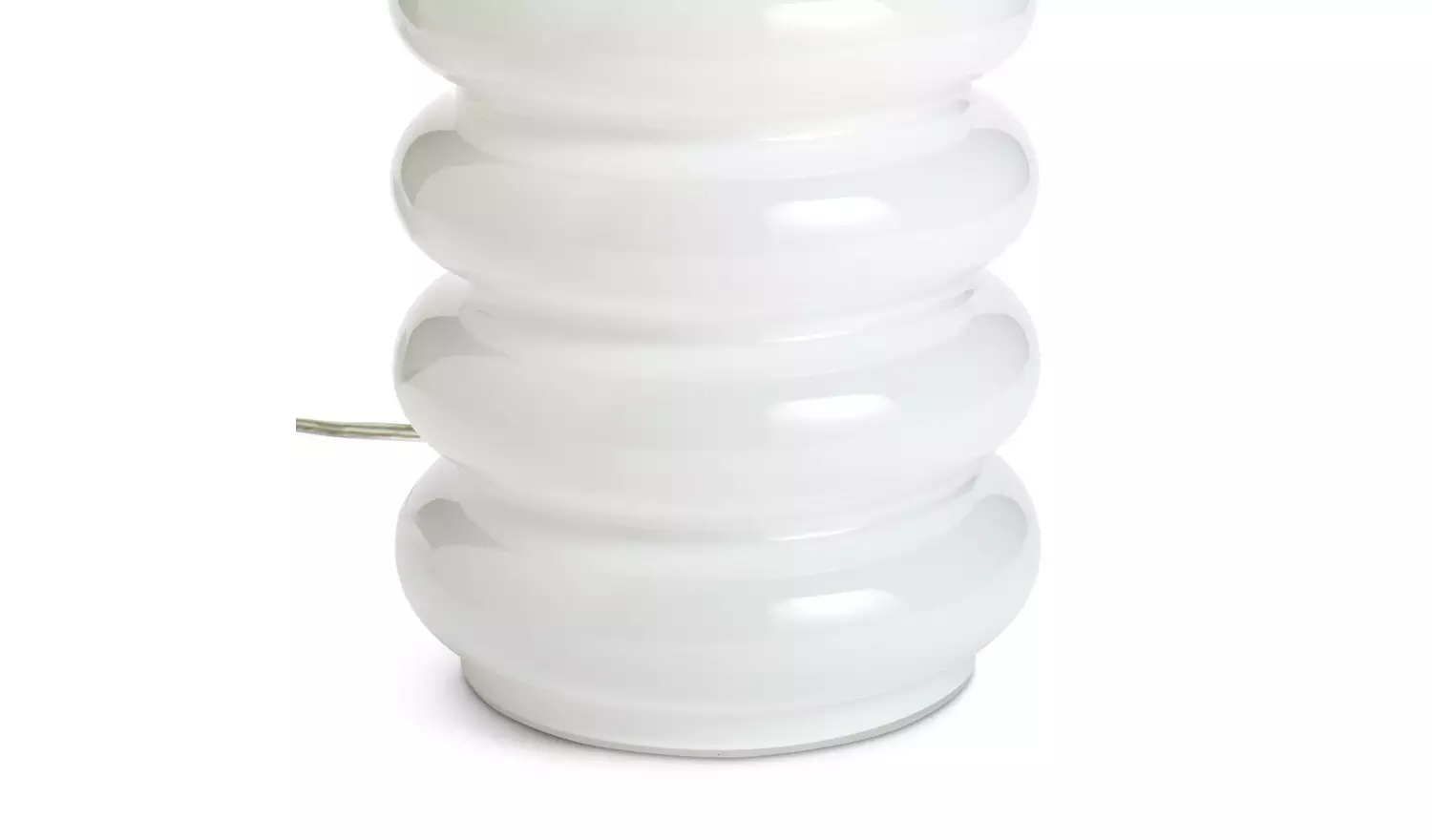 Habitat Billie Ribbed Glass Table Lamp - White