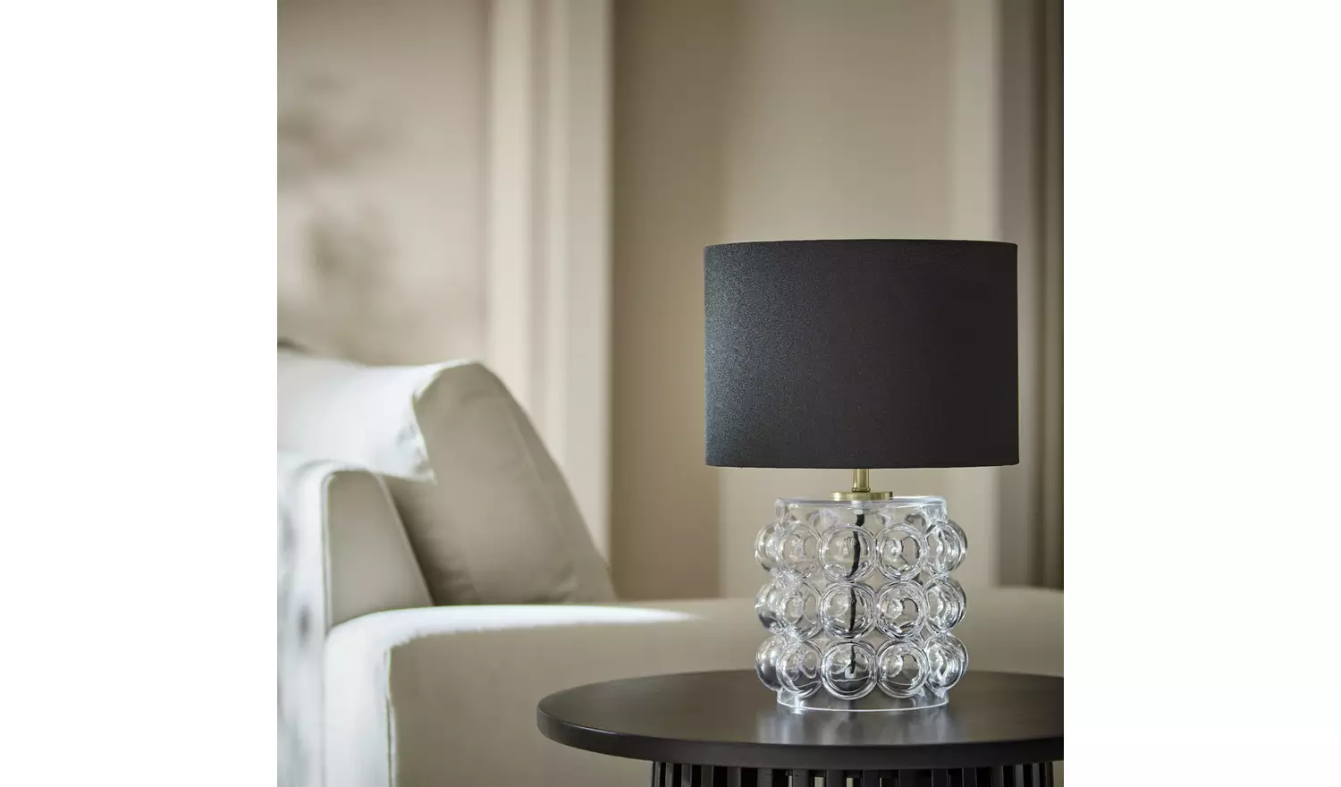 Habitat Bobble Glass Mini Table Lamp - Clear & Black