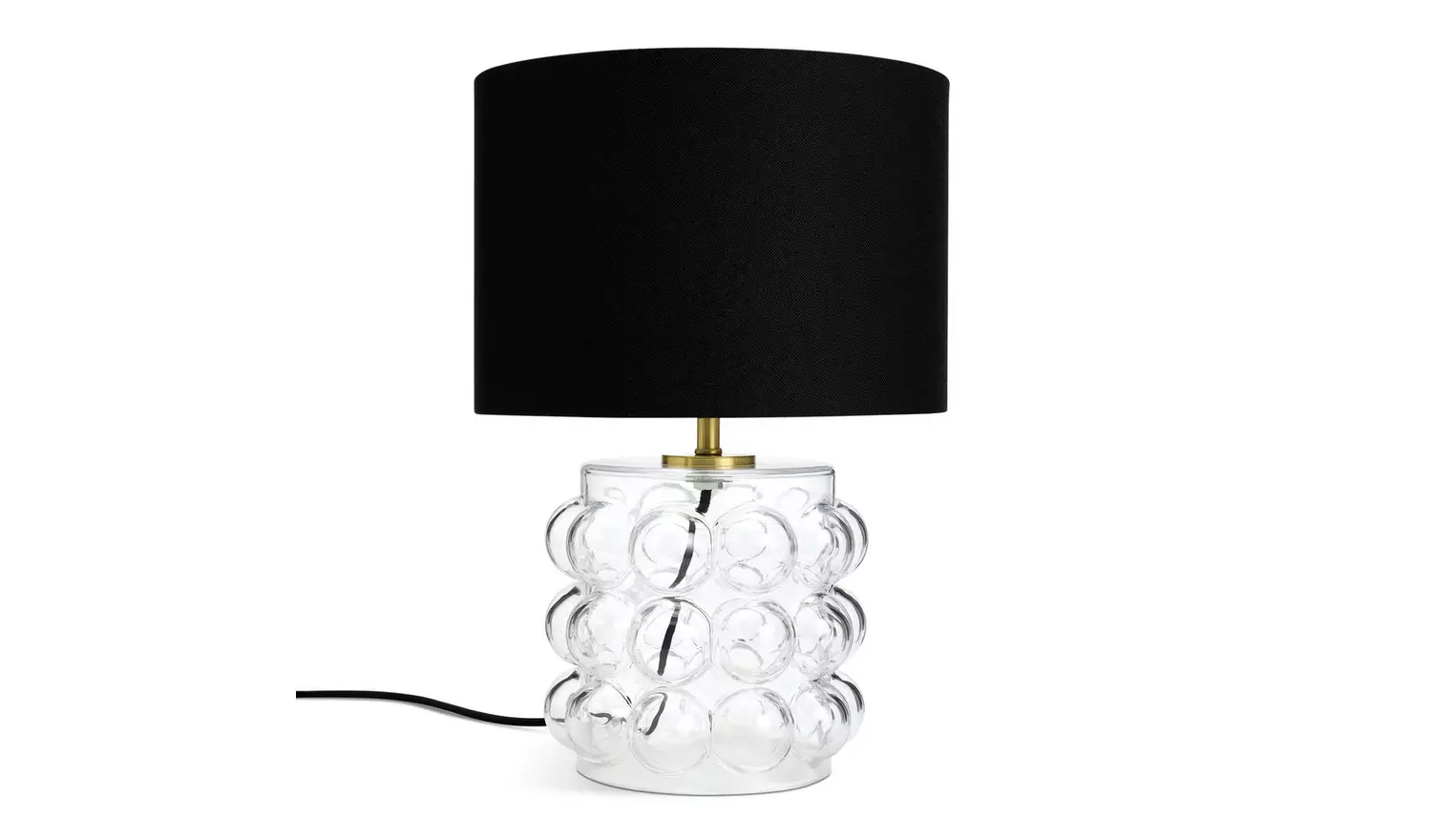 Habitat Bobble Glass Mini Table Lamp - Clear & Black