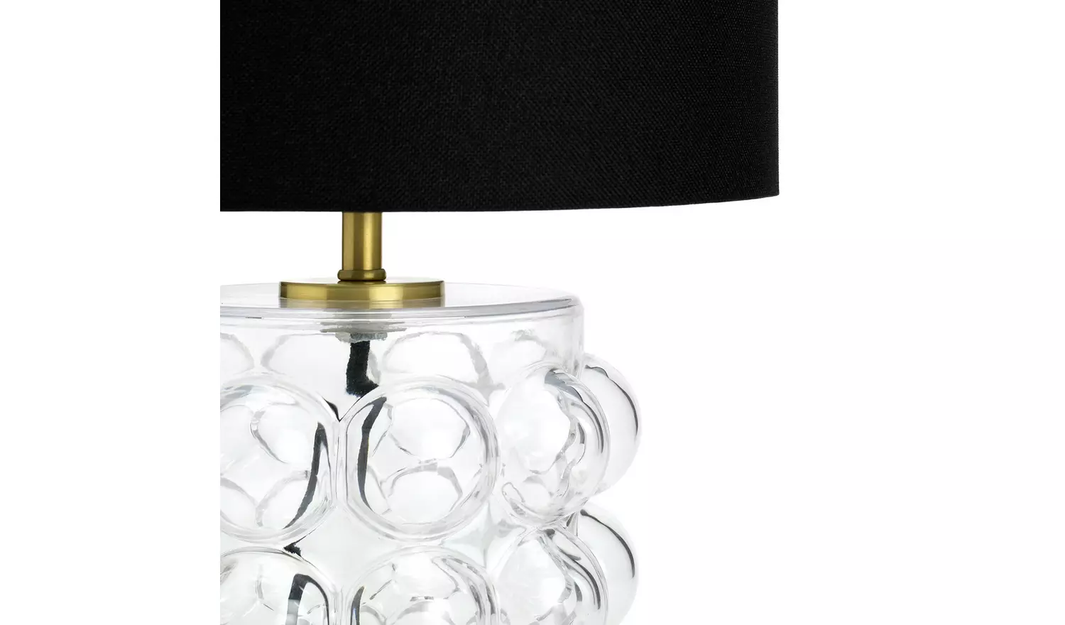 Habitat Bobble Glass Mini Table Lamp - Clear & Black