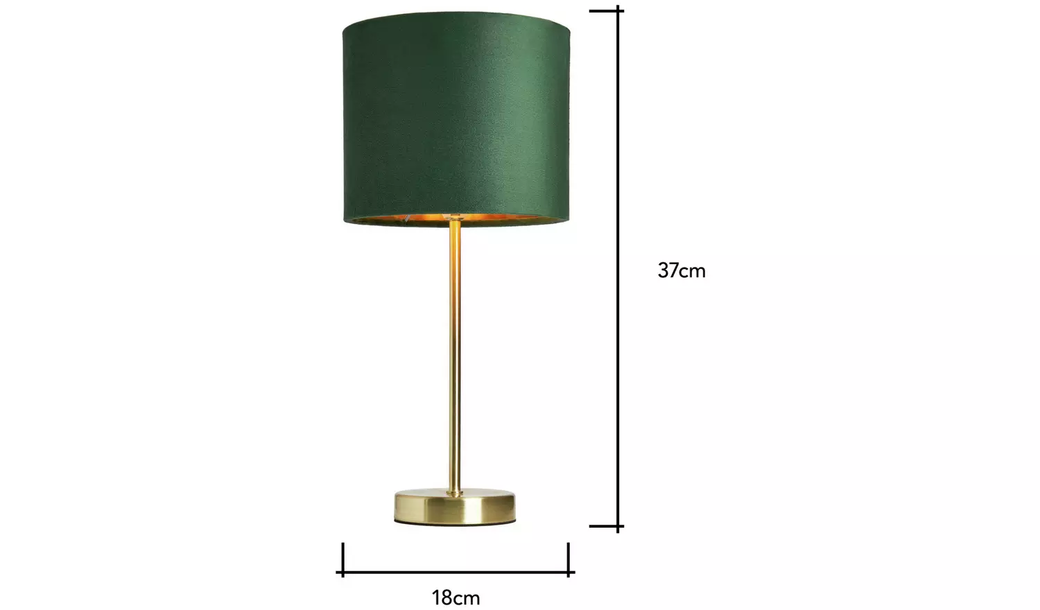 BHS Vera Metal Table Lamp - Emerald