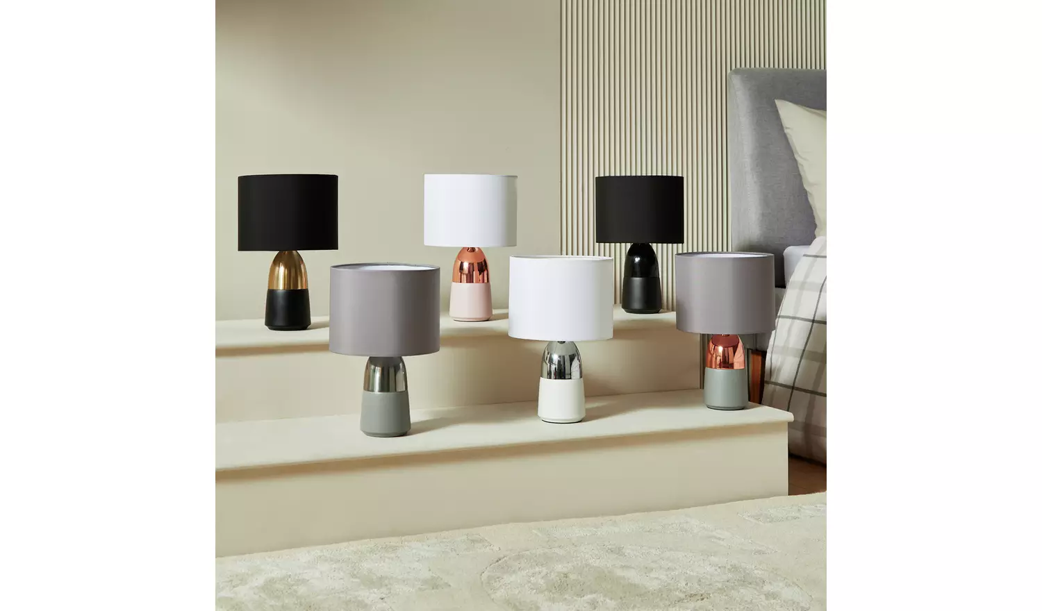 Argos Home Duno Touch Table Lamp - Brass & Black