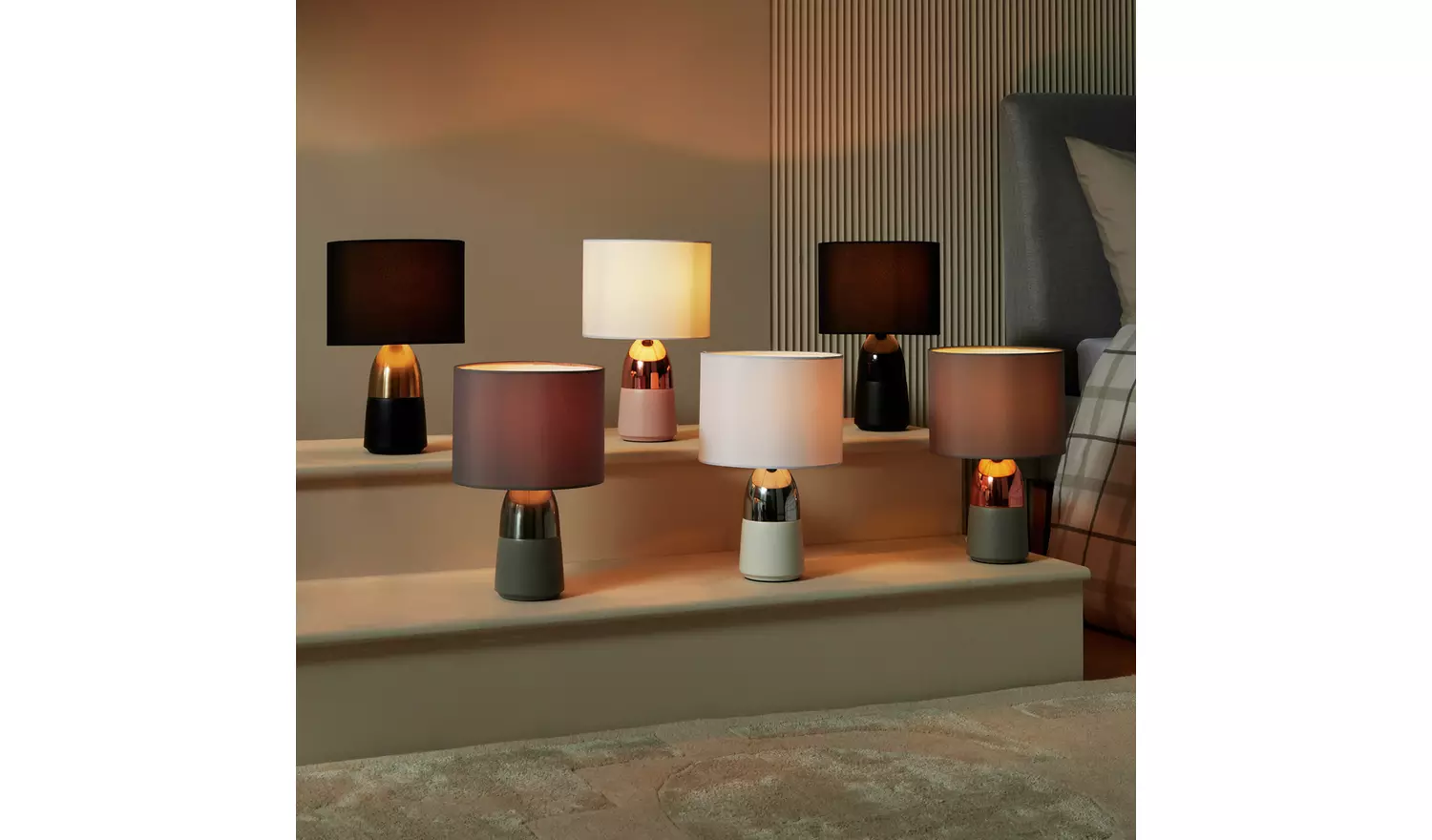 Argos Home Duno Touch Table Lamp - Brass & Black