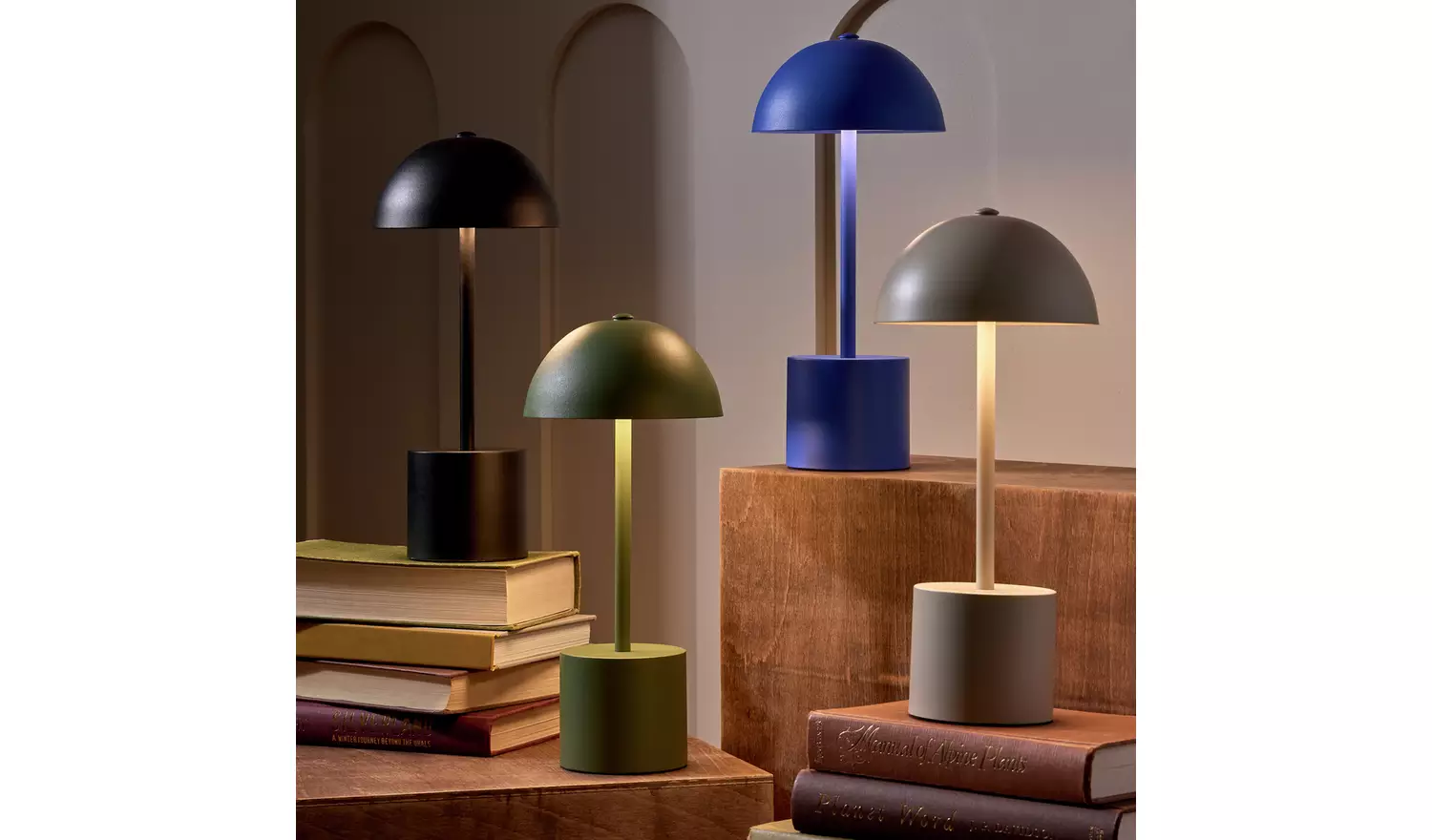 Habitat Rechargeable Mushroom LED Table Lamp - Blue