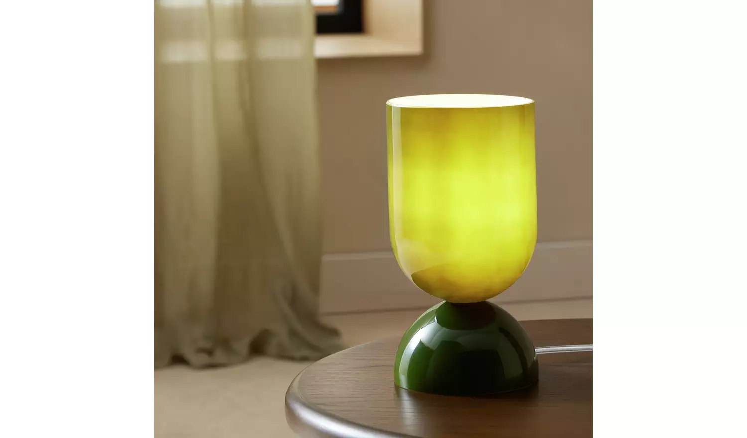 Habitat Gloss Glass Table Lamp - Green