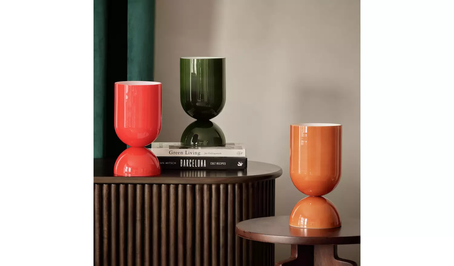 Habitat Gloss Glass Table Lamp - Green