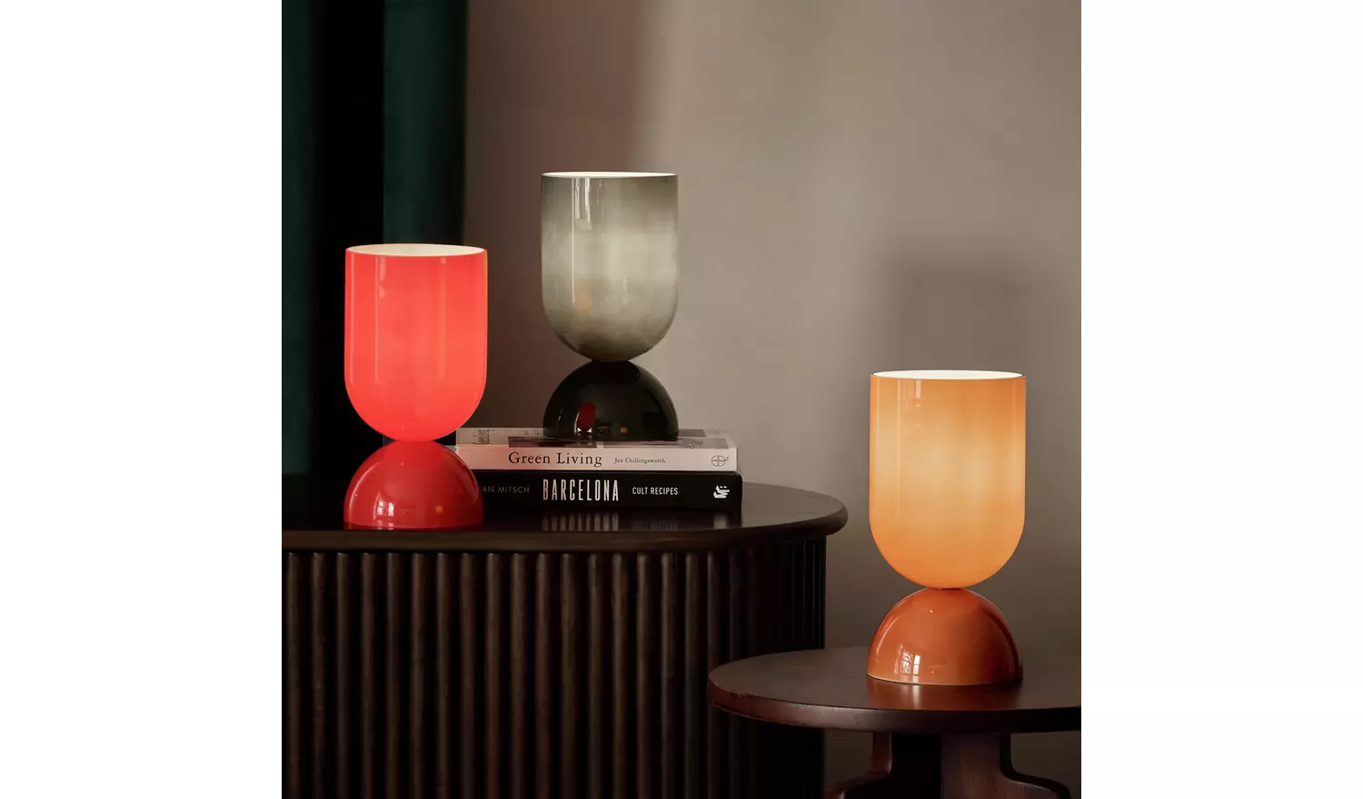 Habitat Gloss Glass Table Lamp - Green